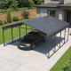 Carport com telhado em aço galvanizado 38 m² – 597x636 cm – cor antracite – X-METAL