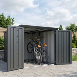 Abrigo metálico para 4 bicicletas Kosto antracite, 3,7m² - X-METAL