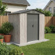 Abrigo de jardim em metal 2,54m² WoodTouch bege + Kit de fixação X-METAL