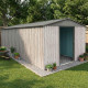 Abrigo de jardim em metal 13,6m² WoodTouch bege + Kit de fixação X-METAL