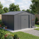 Abrigo de jardim metálico 13m² FIRST antracite + kit de fixação X-METAL