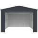 Garagem em metal antracite 15,14 m² com porta de enrolar antracite + kit de ancoragem – X-METAL