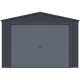 Garagem em metal antracite 15,14 m² com porta de enrolar antracite + kit de ancoragem – X-METAL
