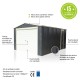 Garagem em metal antracite 17,31 m² com porta de enrolar antracite + kit de ancoragem – X-METAL