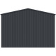 Garagem em metal antracite 17,31 m² com porta de enrolar antracite + kit de ancoragem – X-METAL