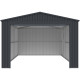 Garagem em metal antracite 17,31 m² com porta de enrolar antracite + kit de ancoragem – X-METAL