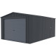 Garagem em metal antracite 17,31 m² com porta de enrolar antracite + kit de ancoragem – X-METAL