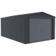 Garagem em metal antracite 17,31 m² com porta de enrolar antracite + kit de ancoragem – X-METAL