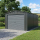 Garagem em metal antracite 17,31 m² com porta de enrolar antracite + kit de ancoragem – X-METAL