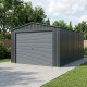 Garagem em metal antracite 17,31 m² com porta de enrolar antracite + kit de ancoragem – X-METAL
