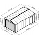 Garagem em metal antracite 19,52 m² com porta de enrolar antracite + kit de ancoragem – X-METAL
