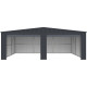 Garagem dupla 637x513 cm em aço galvanizado cinza antracite com portas de enrolar antracite – X-METAL