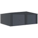 Garagem dupla 637x513 cm em aço galvanizado cinza antracite com portas de enrolar antracite – X-METAL