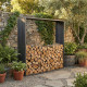 Abrigo para lenha em aço corten 180x180 cm – X-METAL