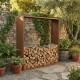 Abrigo para lenha em aço corten 180x180 cm – X-METAL