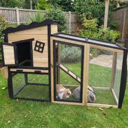 Coelheira de exterior em madeira FSC termo-tratada com revestimento térmico 153x64,5x103,5 cm – Shelty Pet
