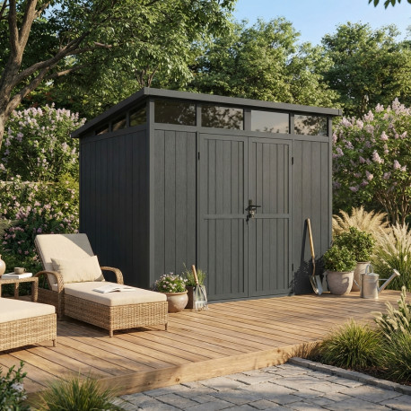 Abrigo de jardim compósito 5,95 m² GORDON antracite – Woodlife Garden