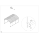 Carport com telhado em aço galvanizado 38 m² – 597x636 cm – cor antracite – X-METAL