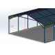 Carport com telhado em aço galvanizado 38 m² – 597x636 cm – cor antracite – X-METAL