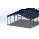 Carport com telhado em aço galvanizado 38 m² – 597x636 cm – cor antracite – X-METAL