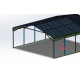 Carport com telhado em aço galvanizado 38 m² – 597x636 cm – cor antracite – X-METAL