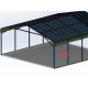 Carport com telhado em aço galvanizado 38 m² – 597x636 cm – cor antracite – X-METAL