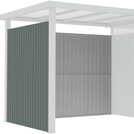 Painéis laterais adicionais em aço galvanizado verde sálvia 0,4 mm para alpendre de abrigo Kosto P.211 cm – X-METAL