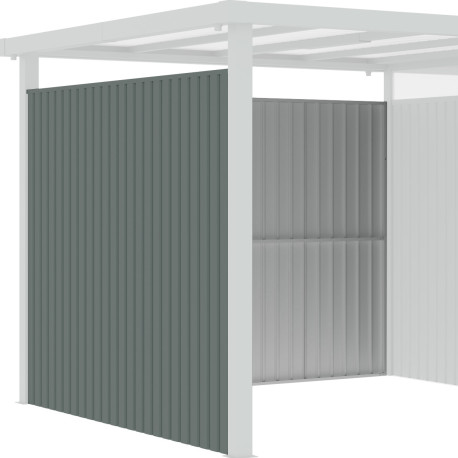 Painéis laterais adicionais em aço galvanizado verde sálvia 0,4 mm para alpendre de abrigo Kosto P.275 cm – X-METAL