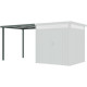Alpendre 275x230 cm em aço galvanizado verde sálvia para abrigo Kosto 5,29 m² ou 6,76 m² – X-METAL
