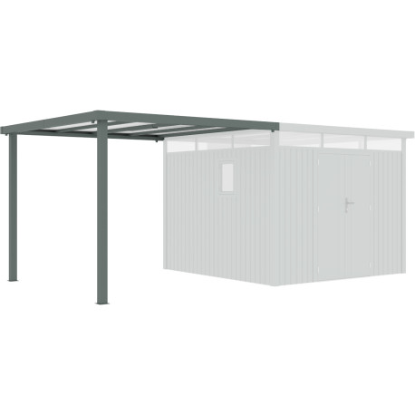 Alpendre 275x294 cm em aço galvanizado verde sálvia para abrigo Kosto 8,64 m² – X-METAL