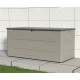 Arca de jardim em HDPE Sunlife 645 L creme e cinzento – Jobu