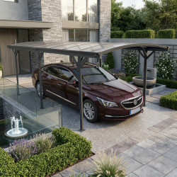 Carport em alumínio antracite 3x5,76m e policarbonato 6mm X-METAL