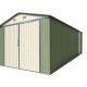 Garagem porta duplas verde claro e creme 18m² + kit de fixação X-METAL