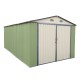 Garagem porta duplas verde claro e creme 18m² + kit de fixação X-METAL