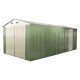Garagem porta duplas verde claro e creme 18m² + kit de fixação X-METAL