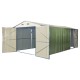 Garagem porta duplas verde claro e creme 18m² + kit de fixação X-METAL