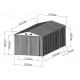 Garagem porta duplas verde claro e creme 18m² + kit de fixação X-METAL