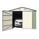 Garagem porta duplas verde claro e creme 18m² + kit de fixação X-METAL