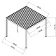 Pérgula bioclimática autoportante NEWSTEEL em aço galvanizado antracite 4 × 4 m H.250 cm – X-METAL