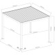 Pérgula bioclimática autoportante motorizada em alumínio antracite 3x3 m – com comando à distância – X-METAL