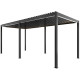 Pérgula bioclimática autoportante motorizada em alumínio antracite 3x5,8 m – com comando à distância – X-METAL