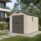 Abrigo de jardim em HDPE Sunlife 7,8 m² creme e cinzento + piso – JOBU