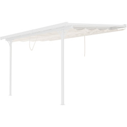 Tela de sombreamento retrátil bege para pérgula 3,75 × 2,55 m - X-Metal