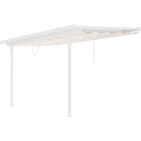 Tela de sombreamento retrátil bege para pérgula 3,75 × 2,55 m - X-Metal