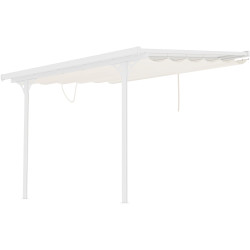 Tela de sombreamento retrátil bege para pérgula 3,05 × 3,14 m - X-Metal