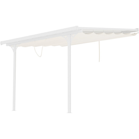 Tela de sombreamento retrátil bege para pérgula 3,05 × 3,14 m - X-Metal