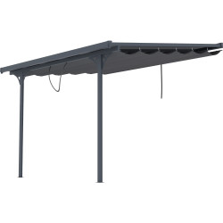 Tela de sombreamento retrátil antracite para pérgula 3,75x2,55 m – X-METAL