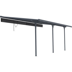 Tela de sombreamento retrátil antracite para pérgola 3,05 × 5,57 m - X-Metal