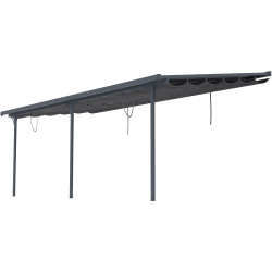 Tela de sombreamento retrátil antracite para pérgola 3,05 × 6,18 m - X-Metal