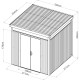 Abrigo de jardim em aço galvanizado 0,4 mm WOODSTEEL 4,5 m² + kit de fixação – X-METAL